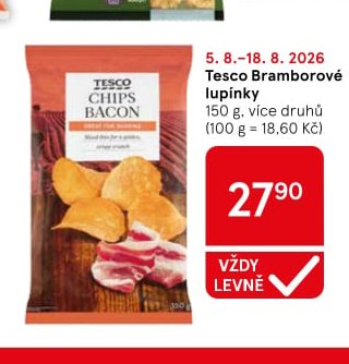 Tesco Bramborové lupínky