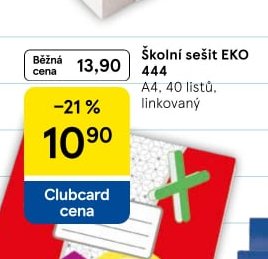 Školní sešit EKO 444 A4, 40 listů, linkovaný