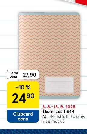 Školní sešit 544 A5, 40 listů, linkovaný, více motivů