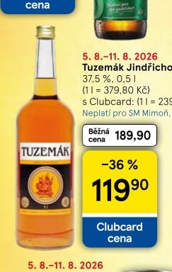 Tuzemák Jindřichohradecký 37,5 %, 0,5 l
