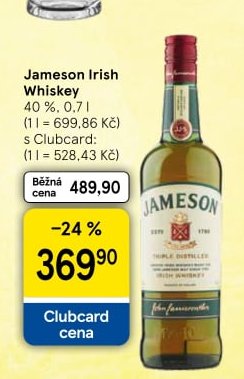 Jameson Irish Whiskey 40 %, 0,7 l