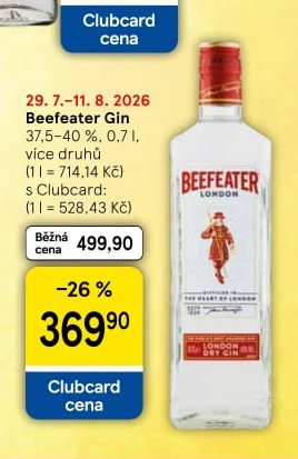 Beefeater Gin 37,5–40 %, 0,7 l