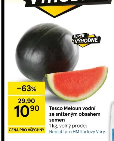 Meloun vodní se sníženým obsahem semen