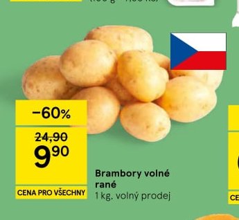 Brambory volné rané