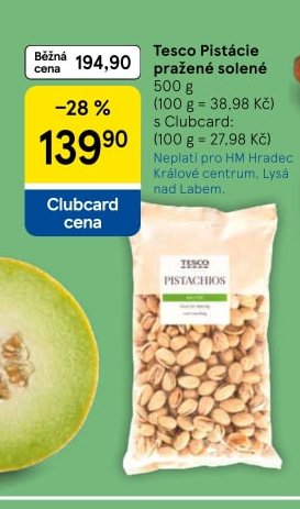 Tesco Pistácie pražené solené