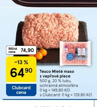 Tesco Mleté maso z vepřové plece