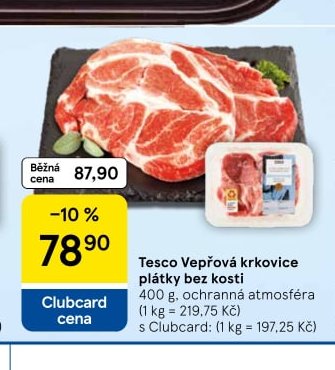 Tesco Vepřová krkovice plátky bez kosti