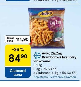 Aviko Zig Zag Bramborové hranolky vinkované
