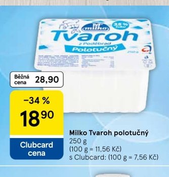 Milko Tvaroh polotučný