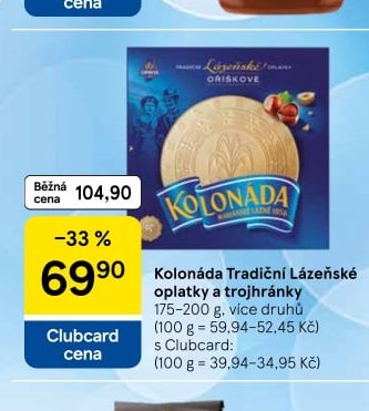 Kolonáda Tradiční Lázeňské oplatky a trojhránky