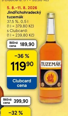 Jindřichohradecký tuzemák 37,5 %, 0,5 l