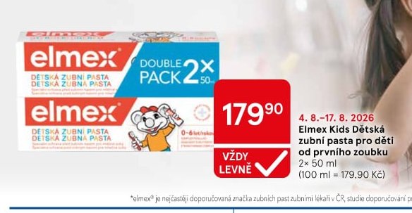 Elmex Kids Dětská zubní pasta 2x 50 ml