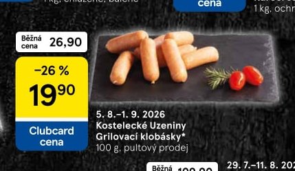 Kostelecké Uzeniny Grilovací klobásky