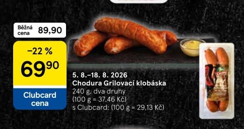 Chodura Grilovací klobása