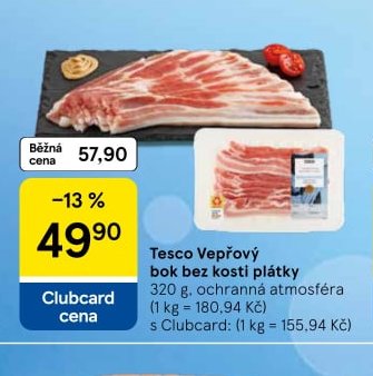Tesco Vepřový bok bez kosti plátky