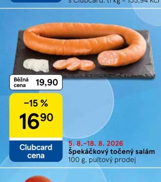 Špekáčkový točený salám