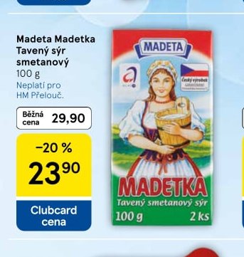 Madeta Tavený sýr smetanový