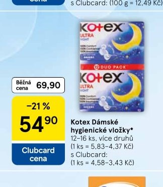 Kotex Dámské hygienické vložky
