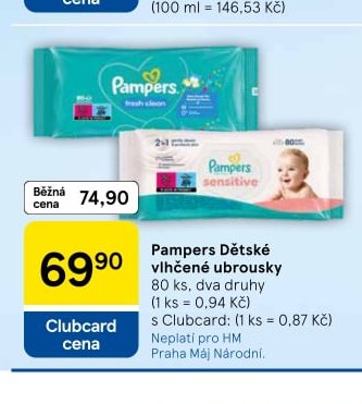 Pampers Dětské vlhčené ubrousky