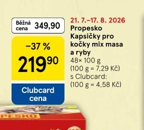Propesko Kapsičky pro kočky mix masa a ryby 48x 100g
