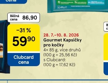 Gourmet Kapsičky pro kočky 4x 85g