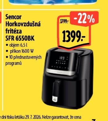 Sencor Horkovzdušná fritéza SFR 6550BK