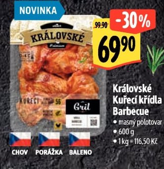 Královské Kuřecí křídla Barbecue