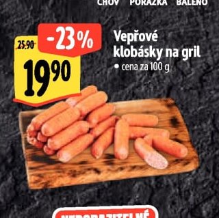 Vepřové klobásky na gril