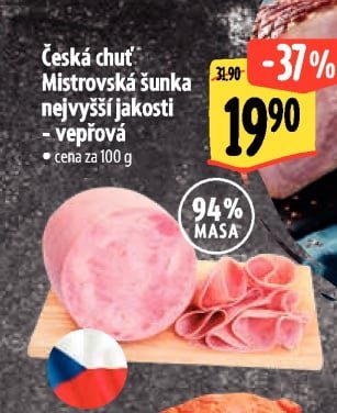 Česká chuť Mistrovská šunka nejvyšší jakosti