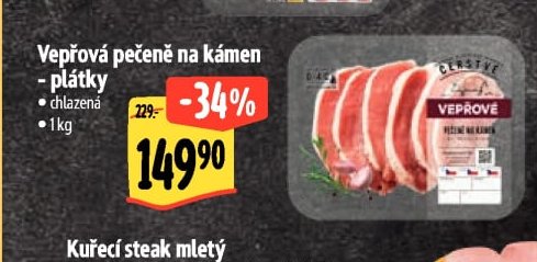 Vepřová pečeně na kámen - plátky