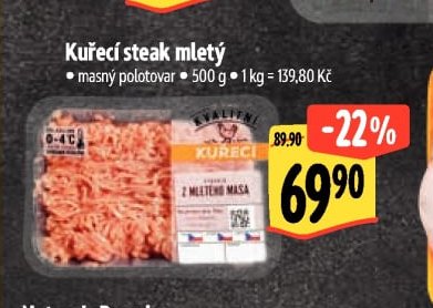Kuřecí steak mletý