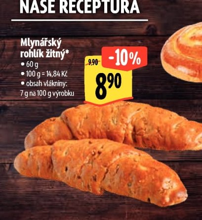 Mlynářský rohlík žitný