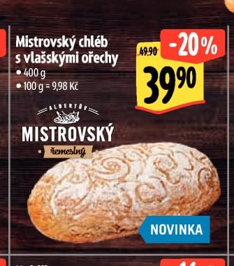 Mistrovský chléb s vlašskými ořechy