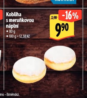 Kobliha s meruňkovou náplní