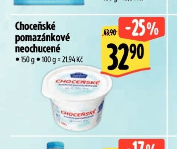 Choceňské pomazánkové neochucené