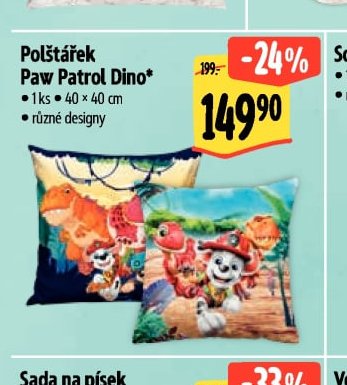 Polštářek Paw Patrol Dino