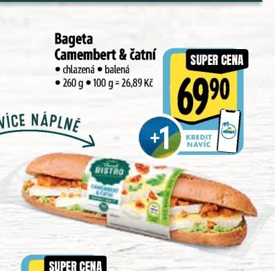 Bageta Camembert & čatní