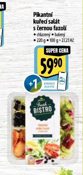 Pikantní kuřecí salát s černou fazolí