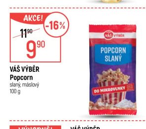 Váš výběr Popcorn slaný, máslový