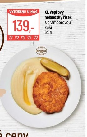 XL Vepřový holandský řízek s bramborovou kaší