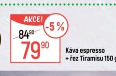 Káva espresso + řez Tiramisu