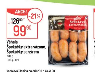Váhala Špekáčky extra vázané, Špekáčky se sýrem