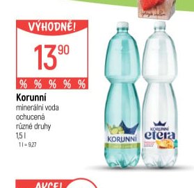 Korunní minerální voda ochucená různé druhy 1,5l