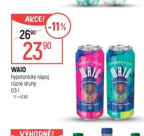 WAIO hypotonický nápoj různé druhy 0,5l