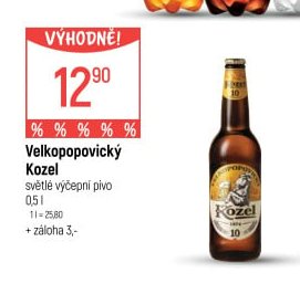 Velkopopovický Kozel světlé výčepní pivo 0,5l