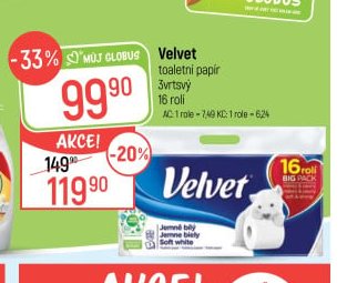 Velvet toaletní papír