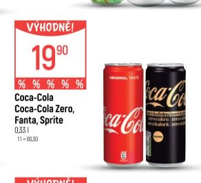 Coca-Cola, Coca-Cola Zero, Fanta, Sprite