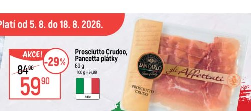 Prosciutto Crudo, Pancetta plátky