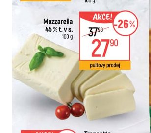 Mozzarella 45% t. v s.