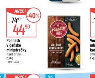 Ponnath Vídeňské minipárečky různé druhy 200 g